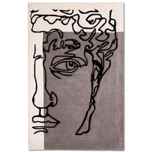Abstract Classical Face Hand Tufted Wool Wall Rug