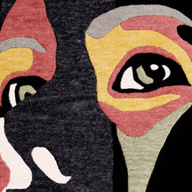 Colorful Abstract Face Hand Tufted Wool Wall Rug