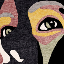 Dual Abstract Face Hand Tufted Wool Wall Rug