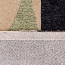 Beige Abstract Face Hand Tufted Wool Wall Rug