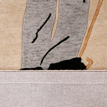 Vintage Gentleman Silhouette Hand Tufted Wool Wall Rug