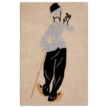 Grey Suit Gentleman Silhouette Hand Tufted Wool Wall Rug