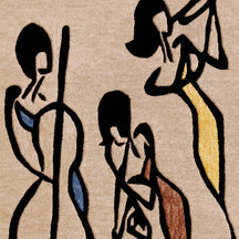 Jazz Trio Musicians Hand Tufted Wool Wall Rug