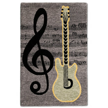 Guitar Treble Clef Hand Tufted Wool Wall Rug