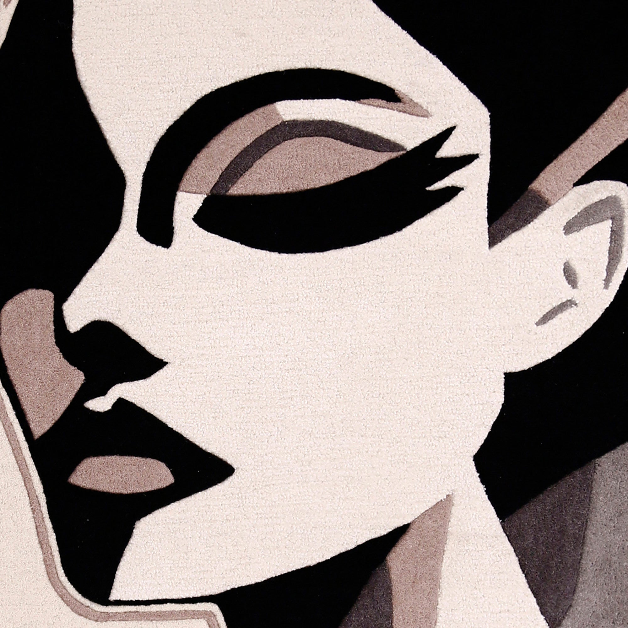 Abstract Woman Portrait Hand Tufted Wool Wall Rug