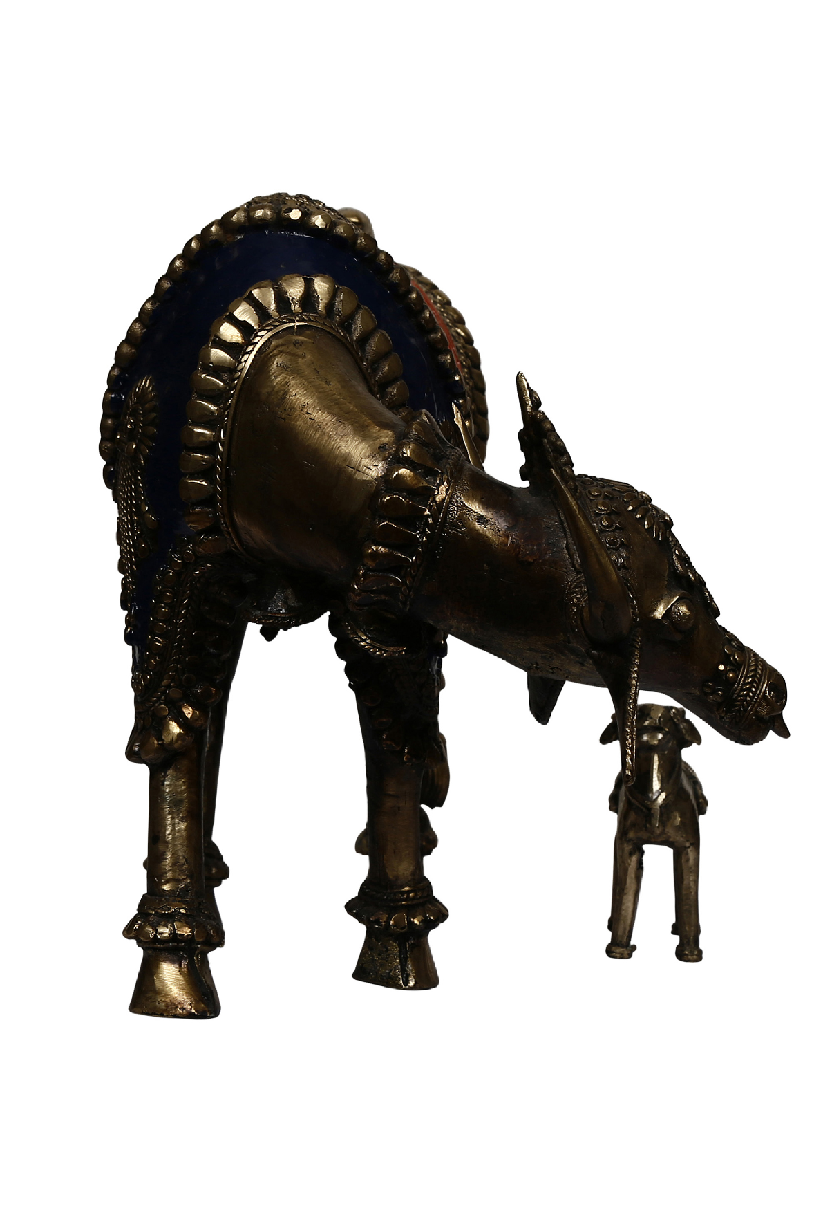 Khushi-Living-Artefacts-Brass-Royal Cow with Calf Brass
