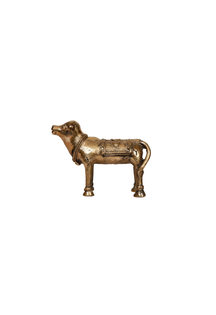 Khushi-Living-Artefacts-Brass-Kamdhenu Cow with Calf Brass