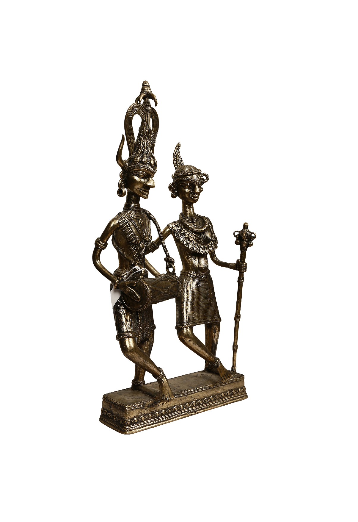 Khushi-Living-Artefacts-Brass-Tribal Couple Brass