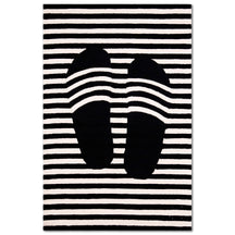 Zebra Couple Optical Illusion Hand Tufted Wool Wall Rug