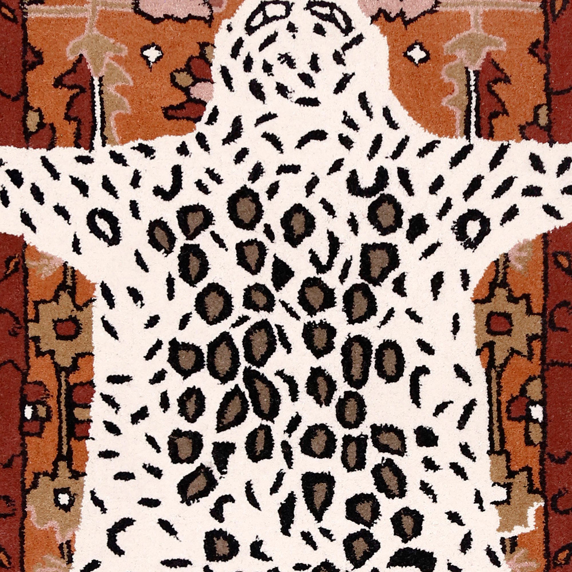 Snow Leopard Pelt Hand Tufted Wool Wall Rug