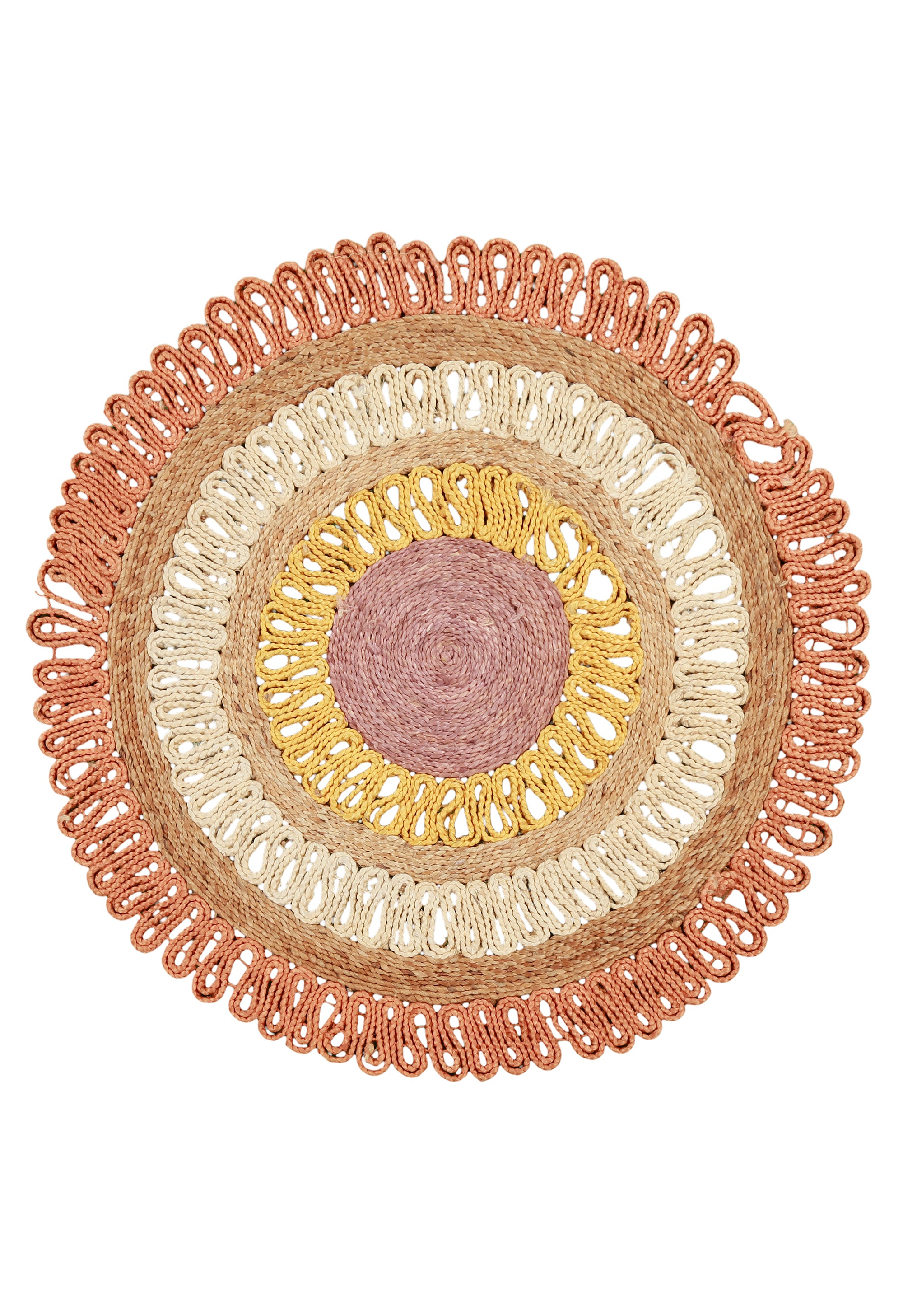 Golden Blush Round Dhurrie