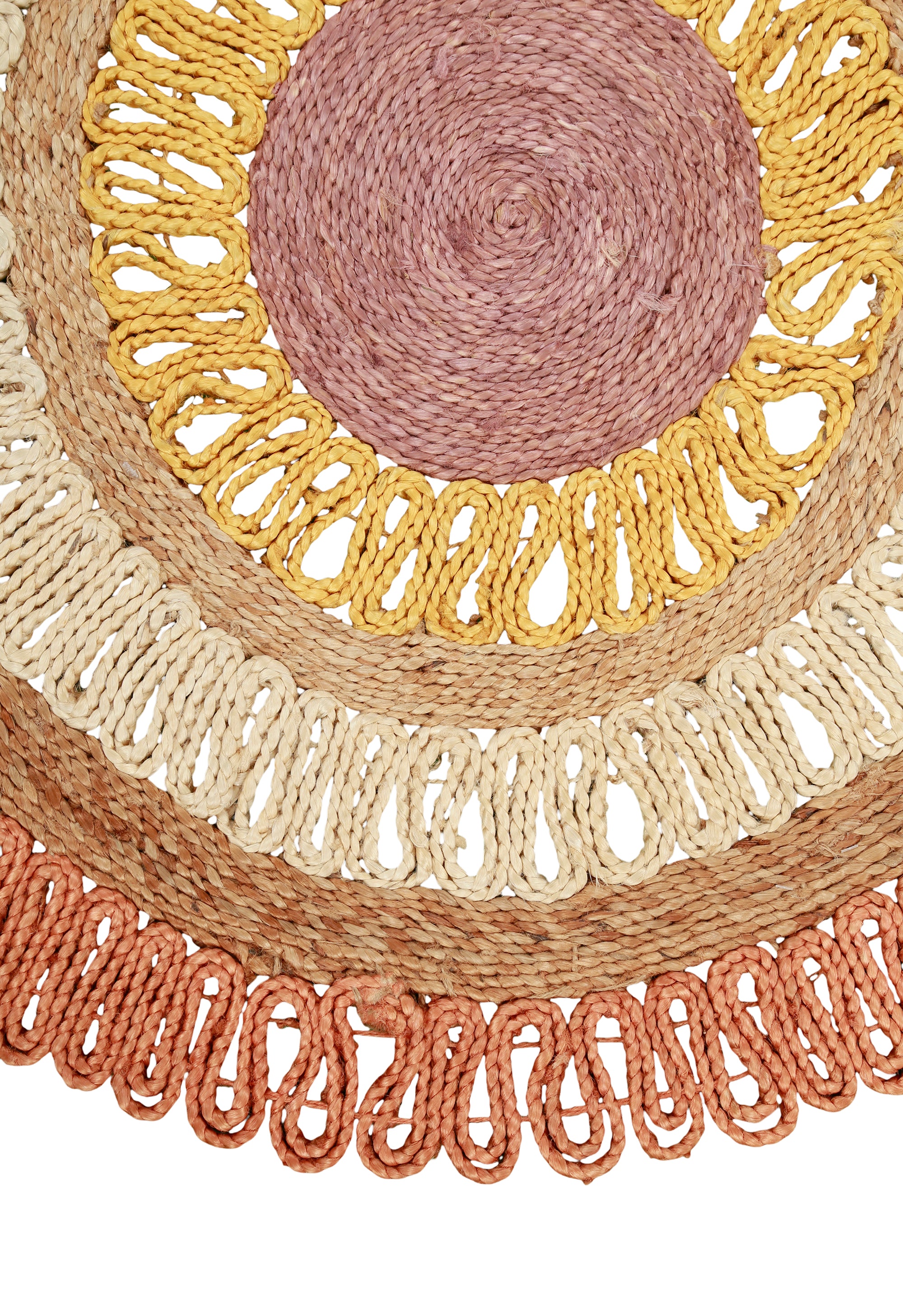 Golden Blush Round Dhurrie