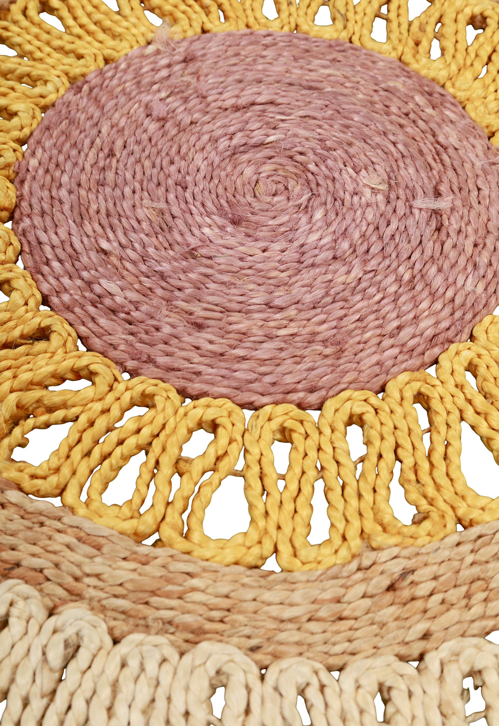 Golden Blush Round Dhurrie