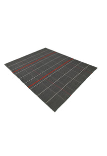Charcoal Gridline Dhurrie