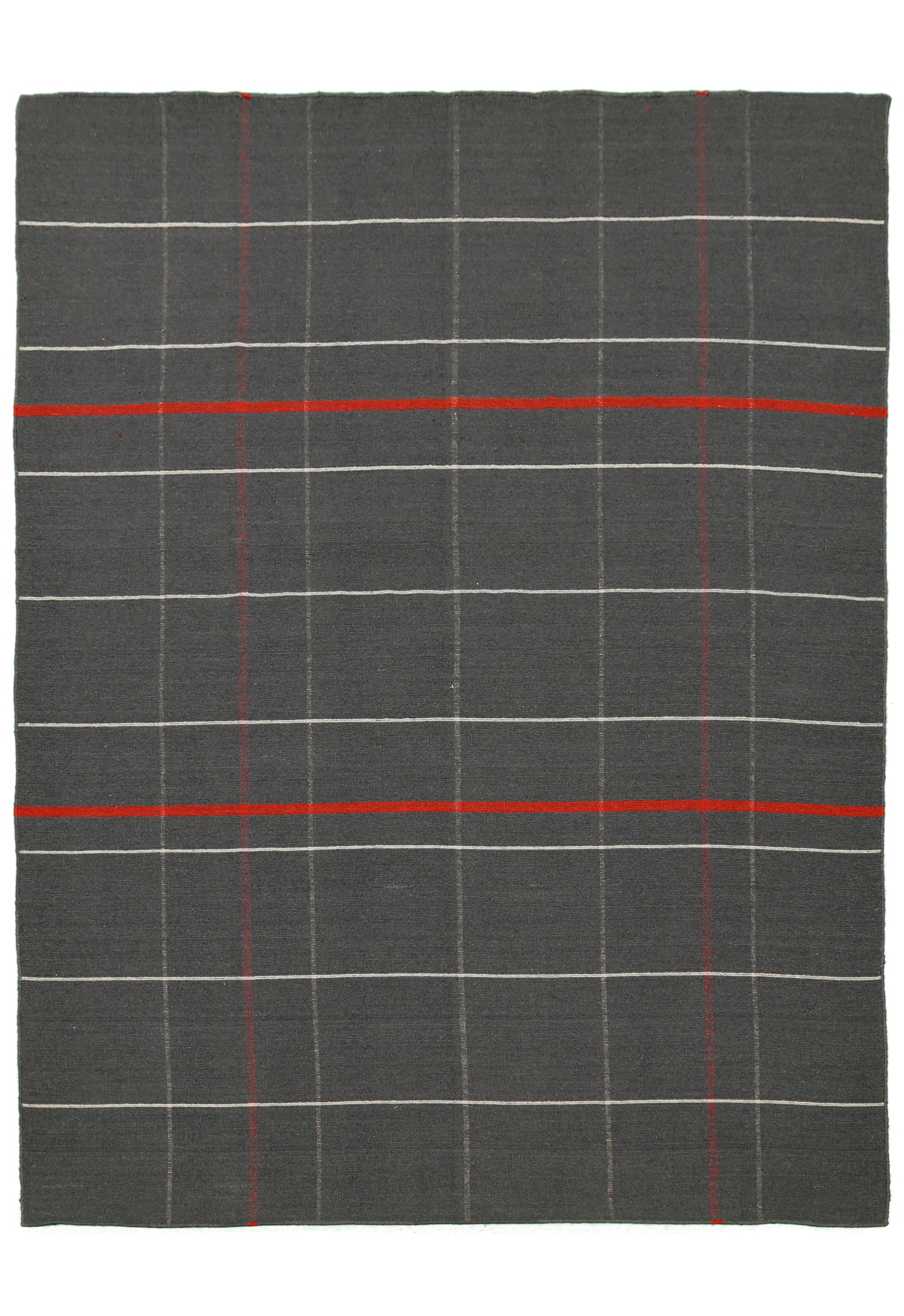 Charcoal Gridline Dhurrie