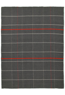 Charcoal Gridline Dhurrie