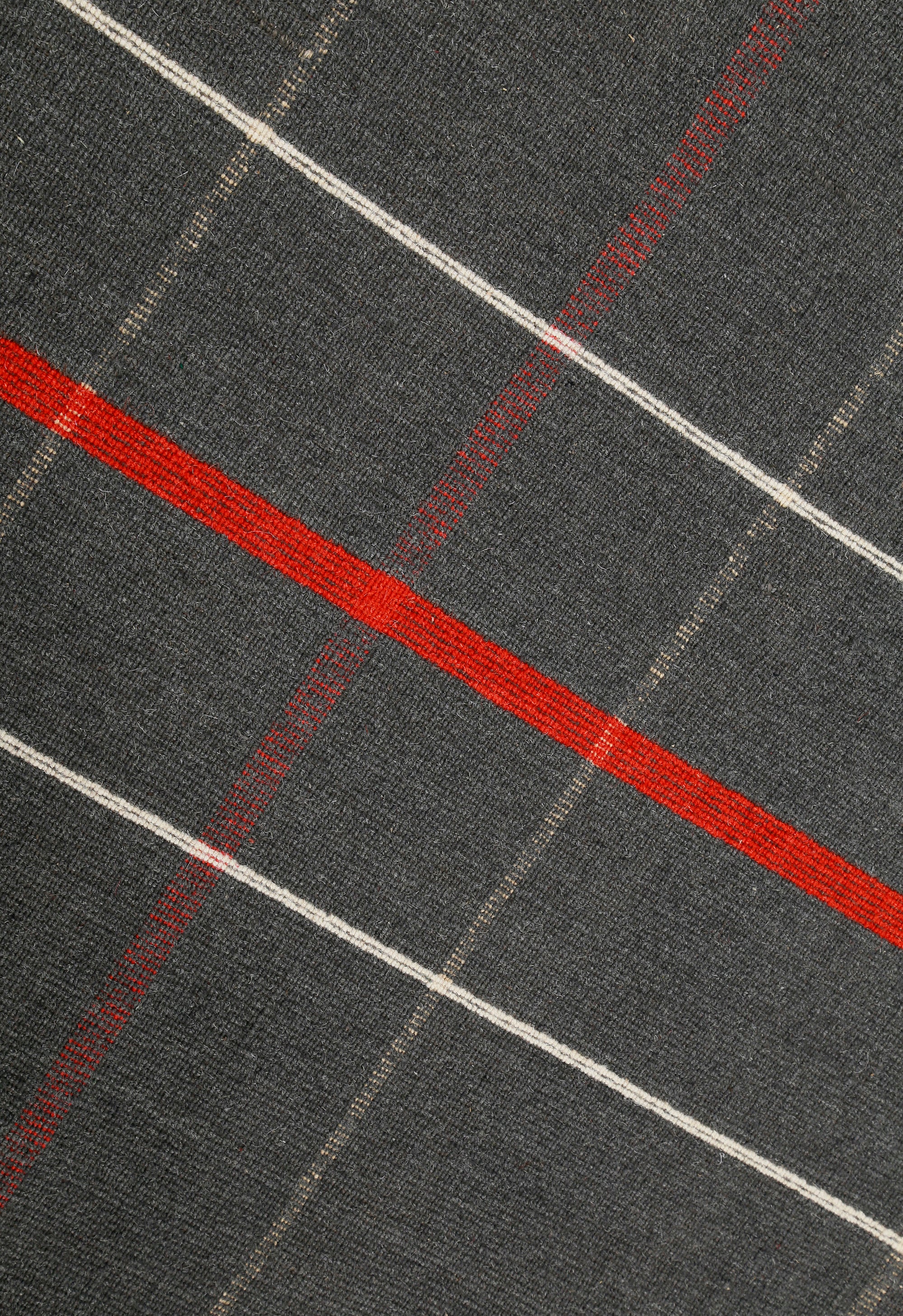 Charcoal Gridline Dhurrie