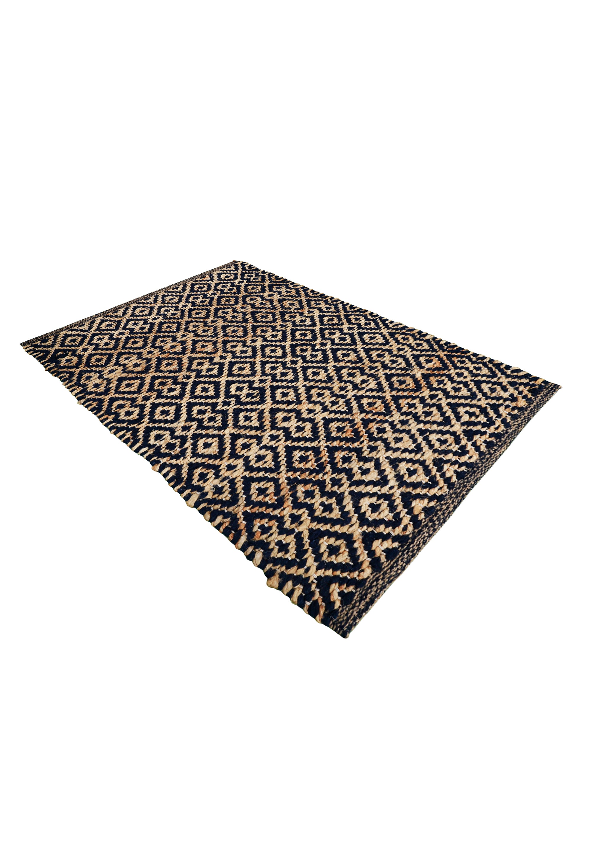 Navy Diamond Dhurrie