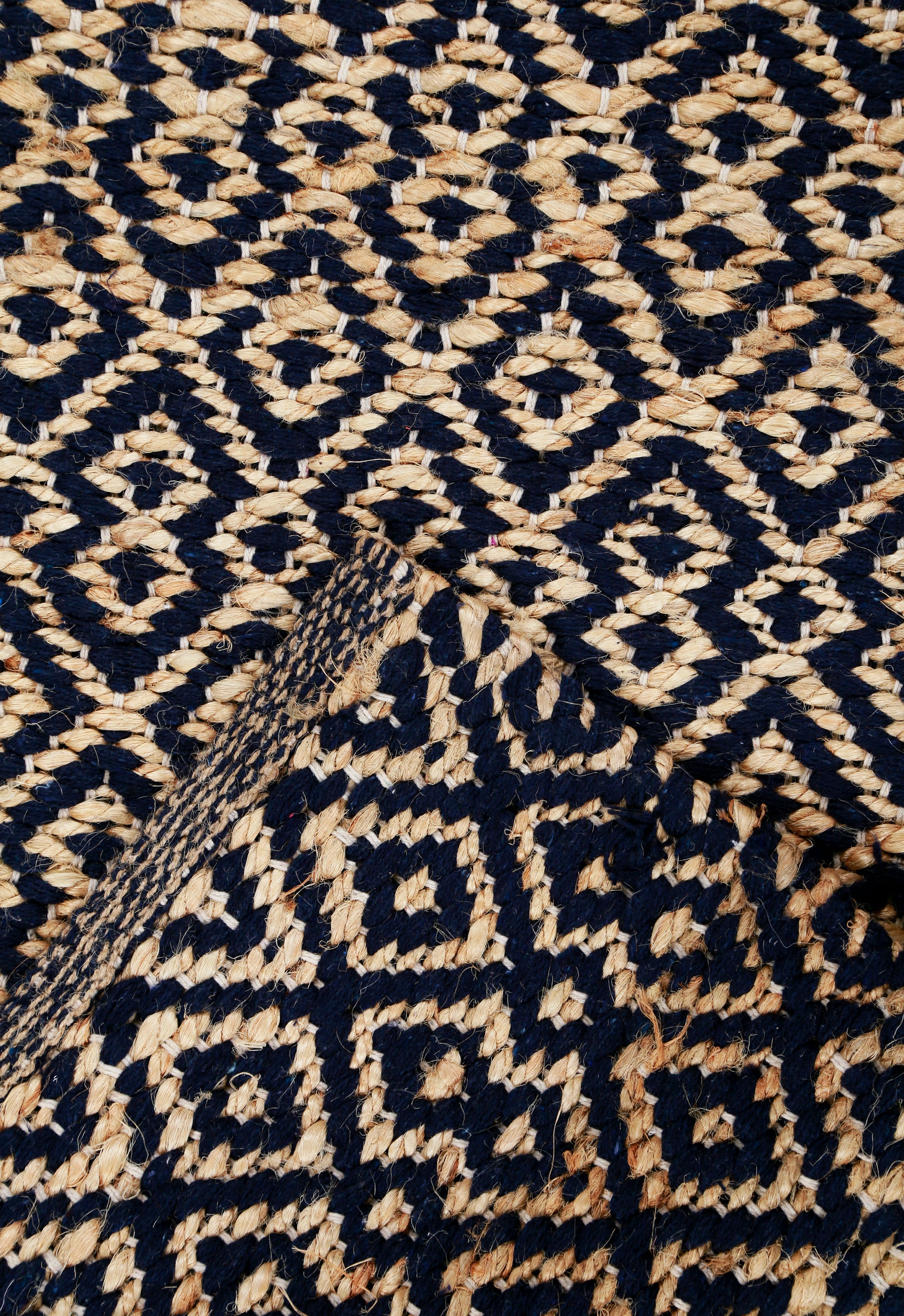 Navy Diamond Dhurrie