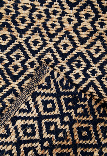 Navy Diamond Dhurrie