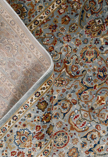 Soft Blue Floral Rug