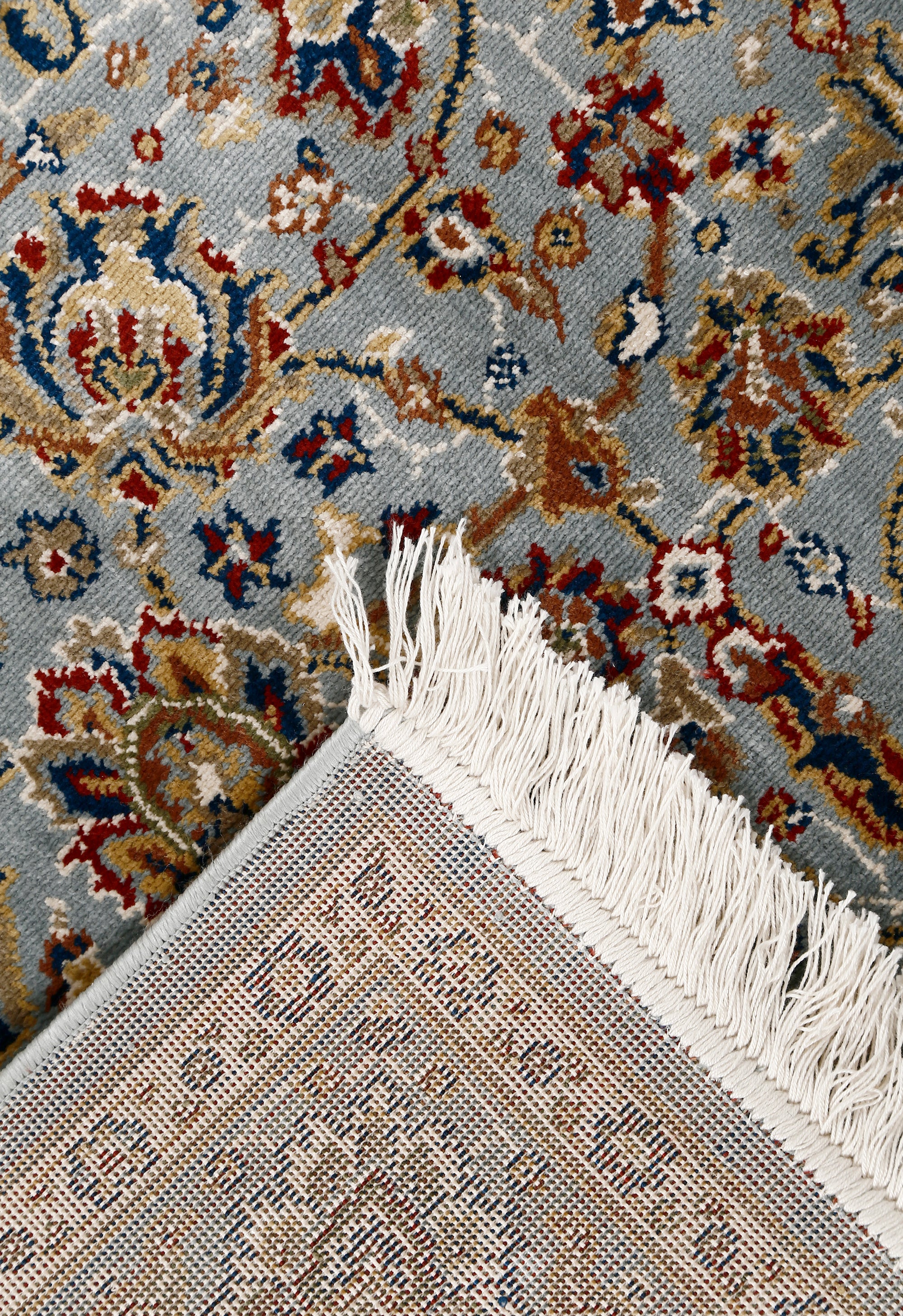 Soft Blue Floral Rug