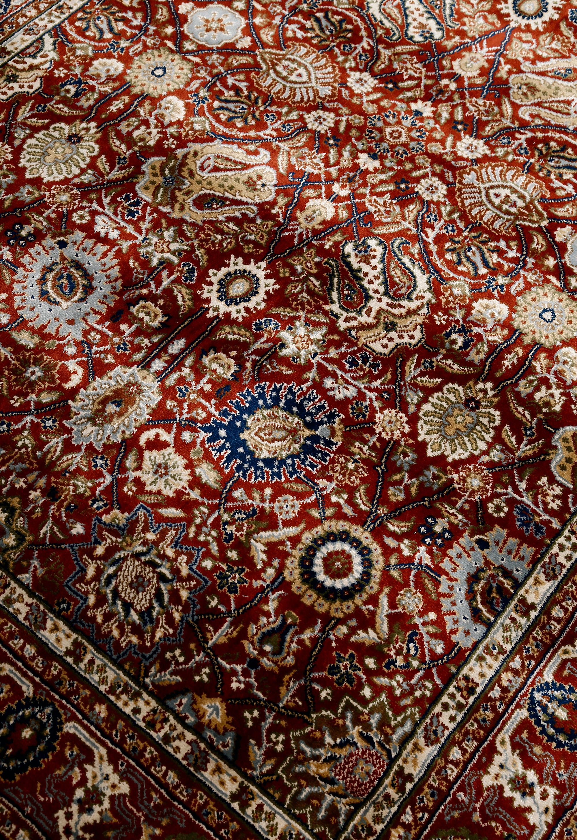 Ruby Red Floral Rug