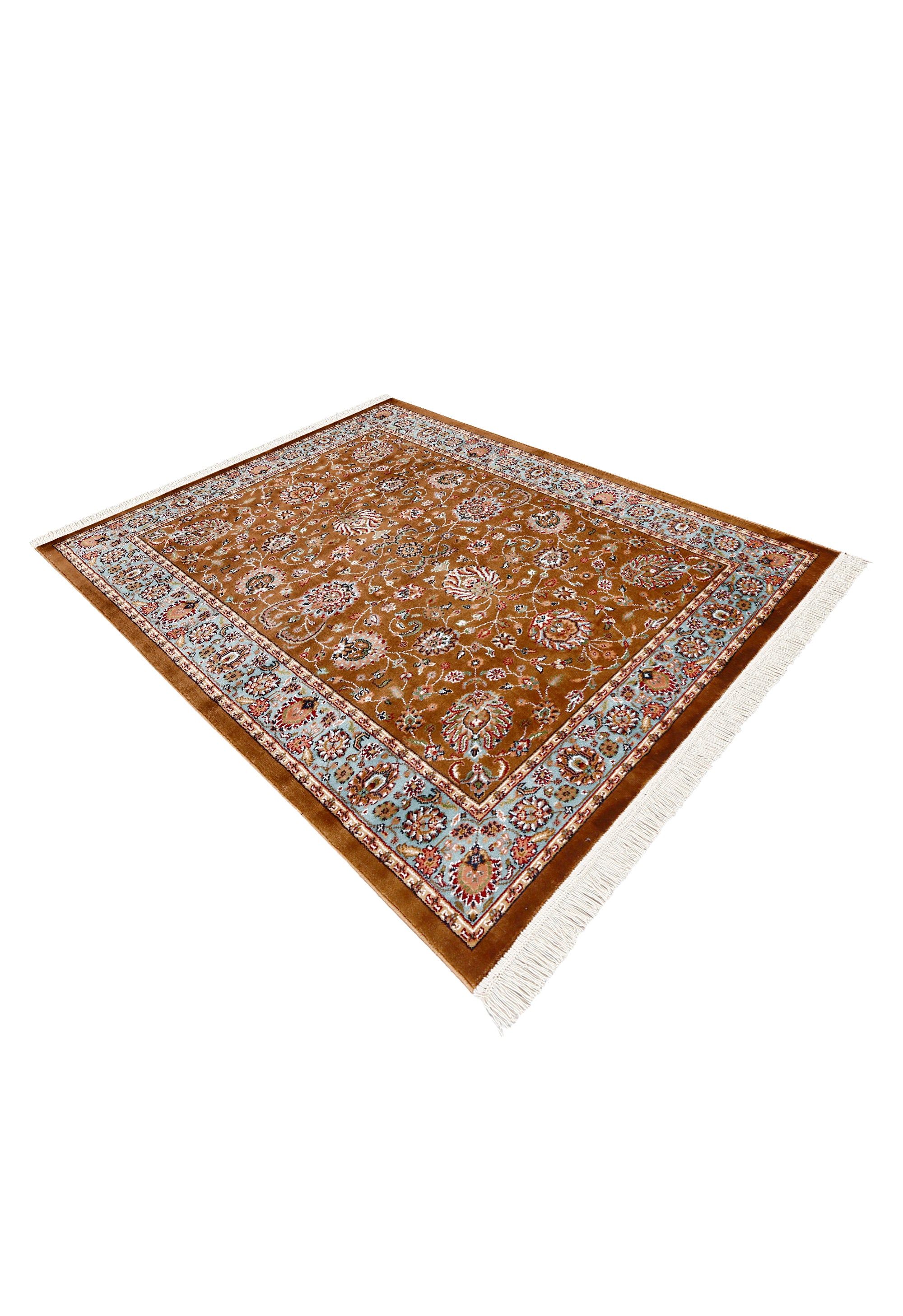 Rust Floral Traditional Rug