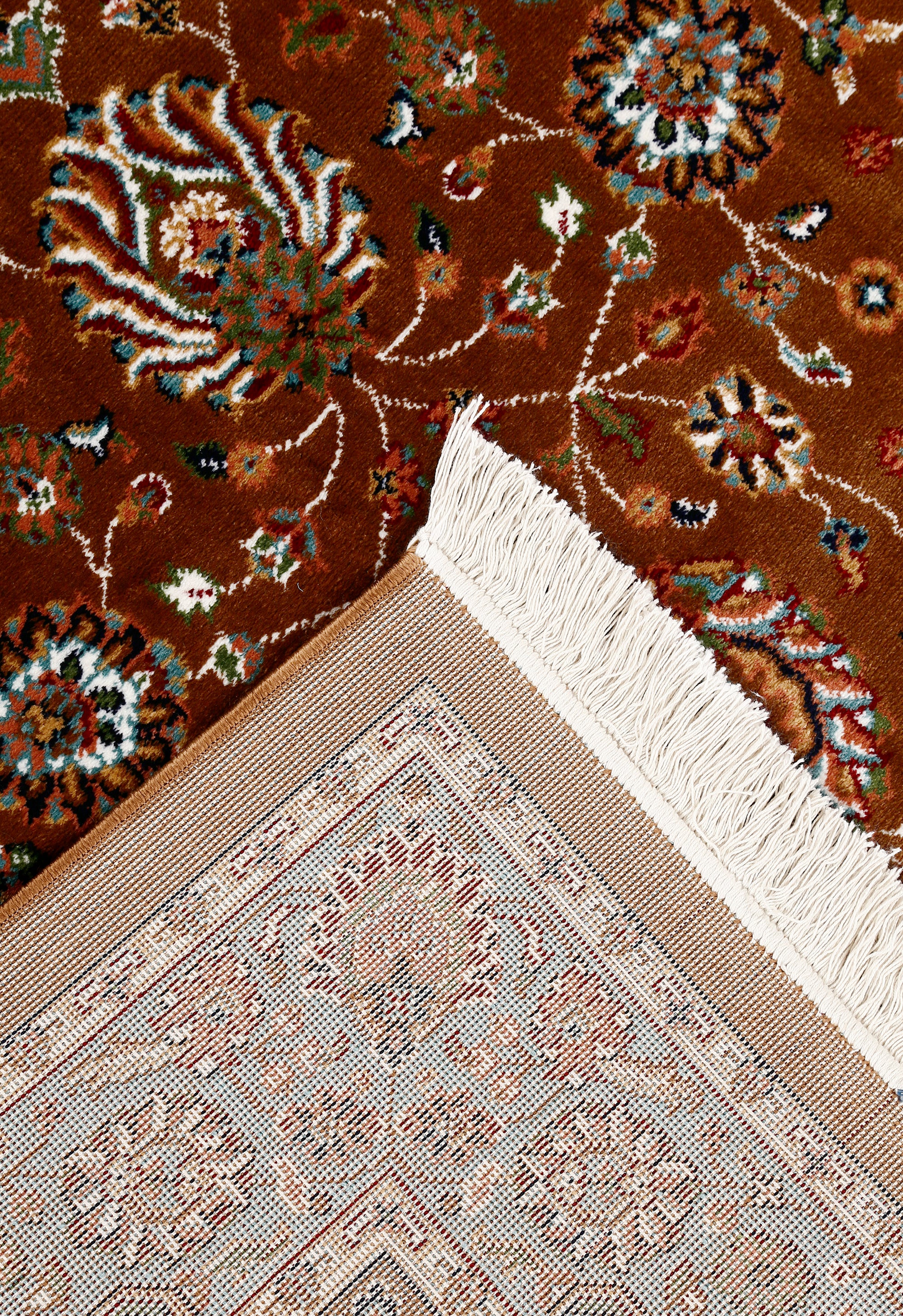 Rust Floral Traditional Rug