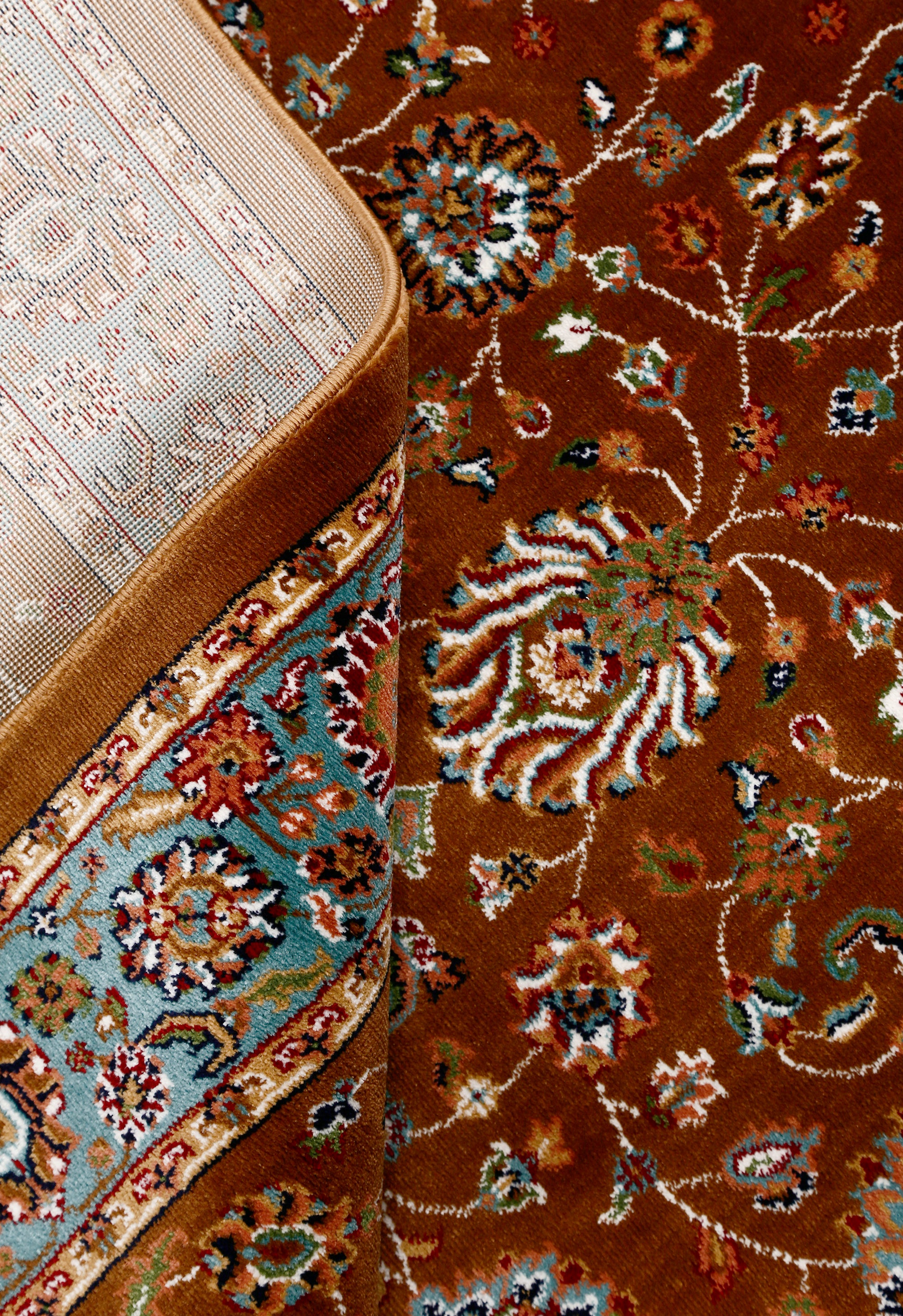 Rust Floral Traditional Rug