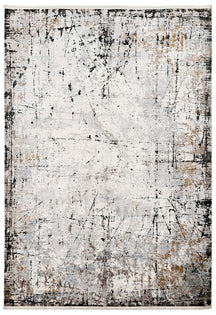 Black Abstract Distressed Rug