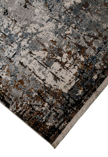 Black Abstract Distressed Rug