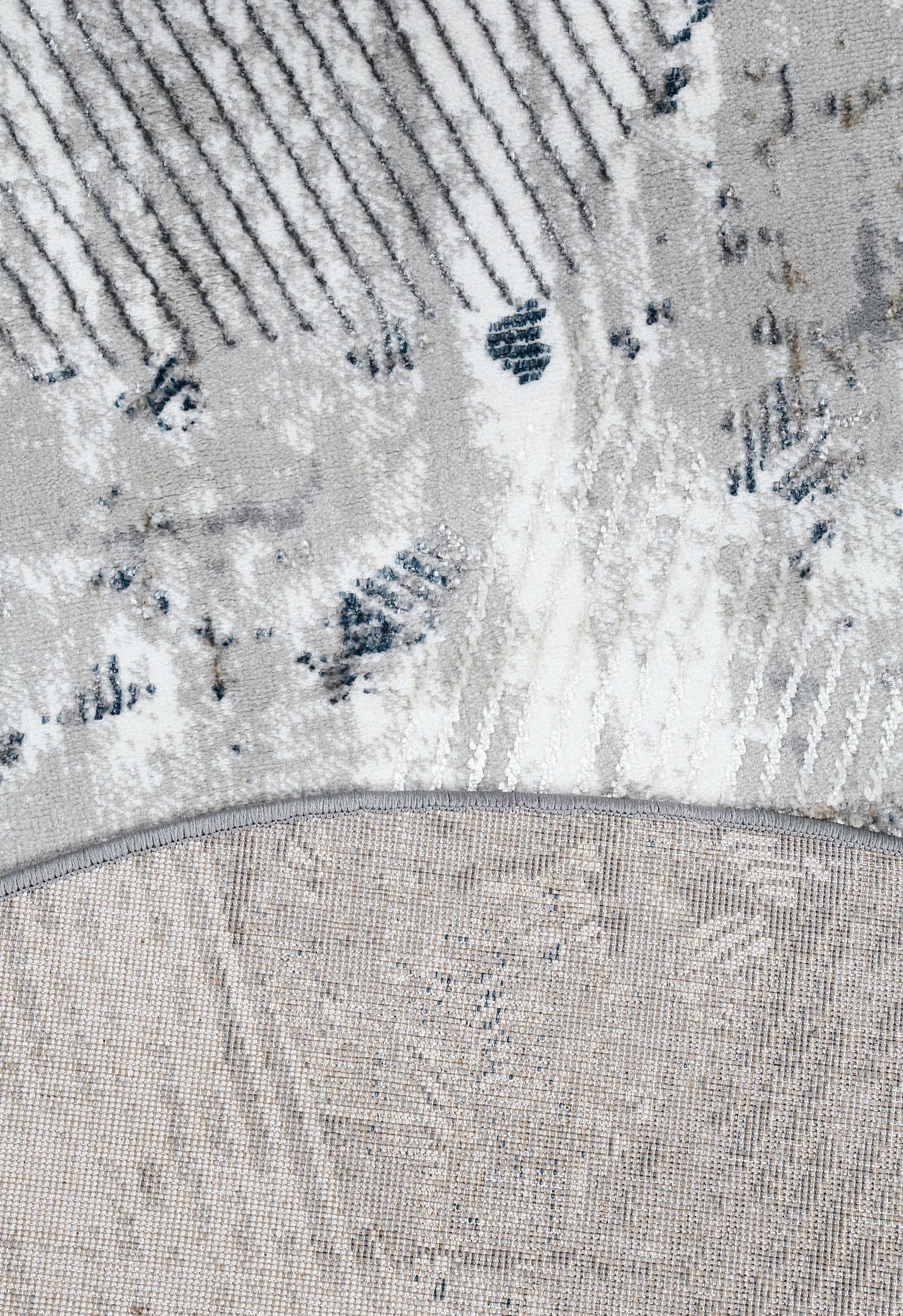 Silver Stripe Round Rug