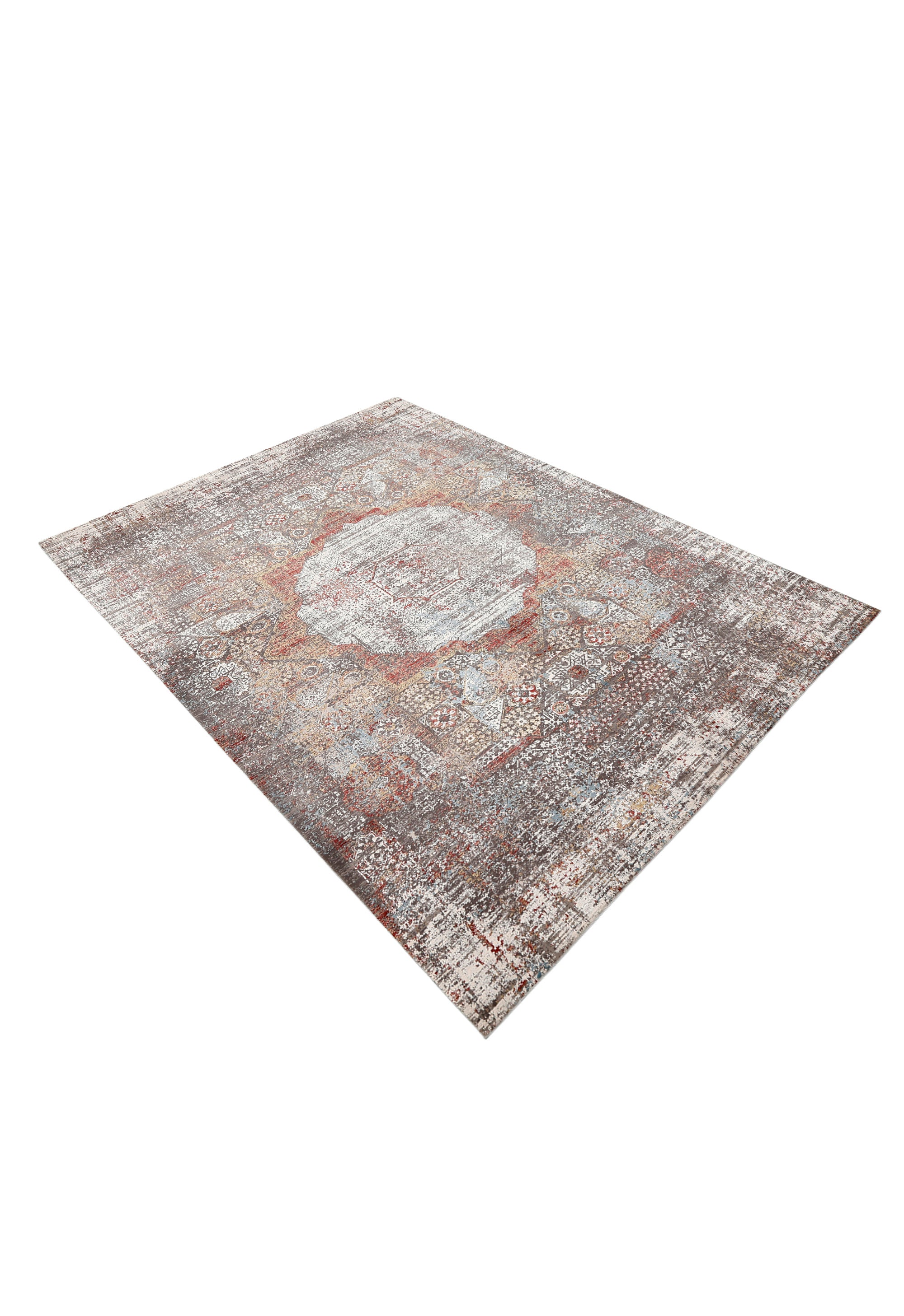 Rust Distressed Medallion Rug