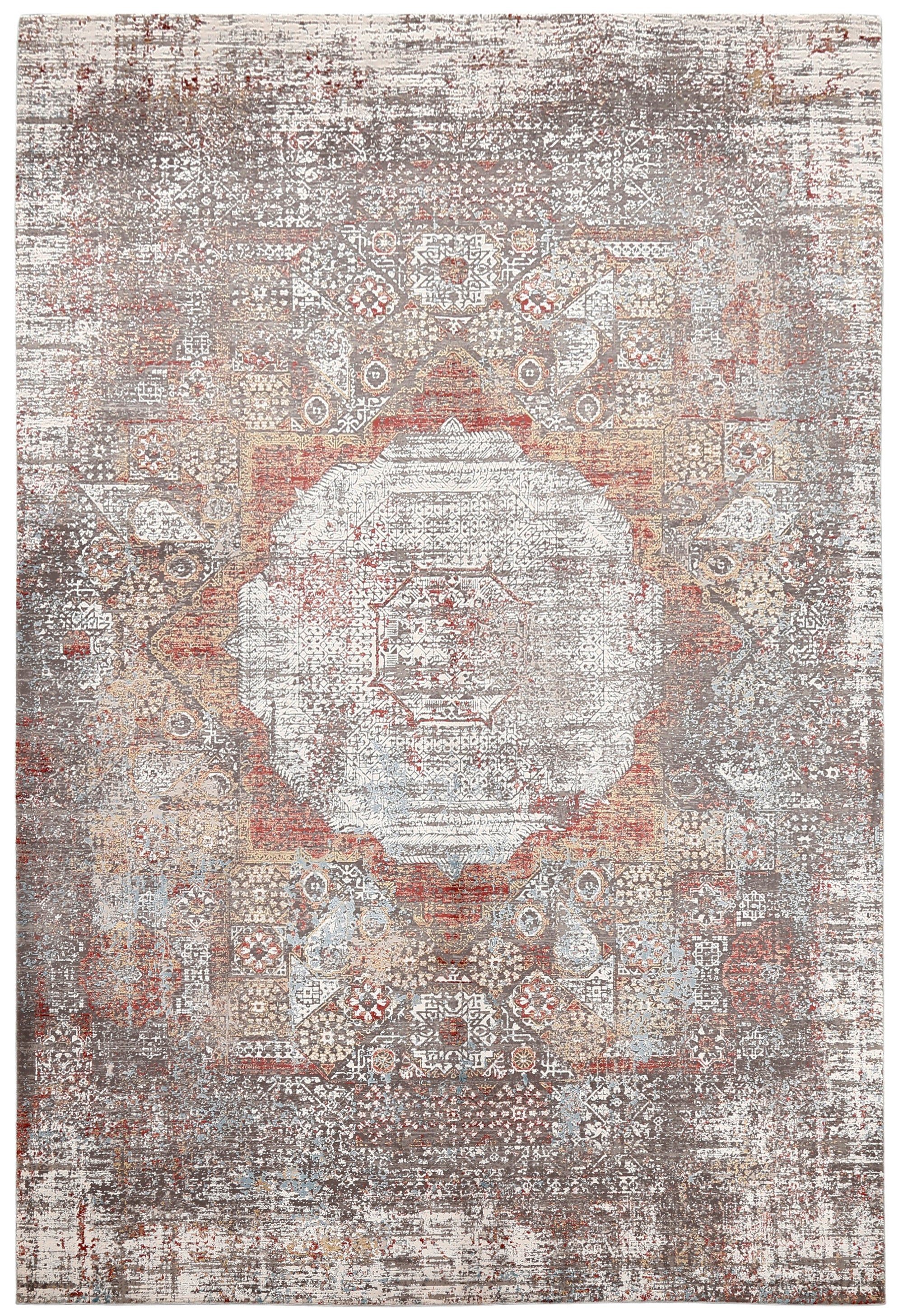 Rust Distressed Medallion Rug