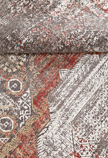 Rust Distressed Medallion Rug