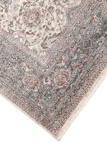 Beige Grey Floral Rug