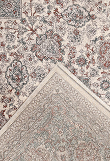 Beige Grey Floral Rug