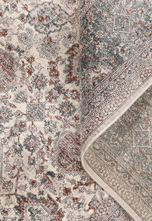 Beige Grey Floral Rug