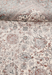 Beige Grey Floral Rug