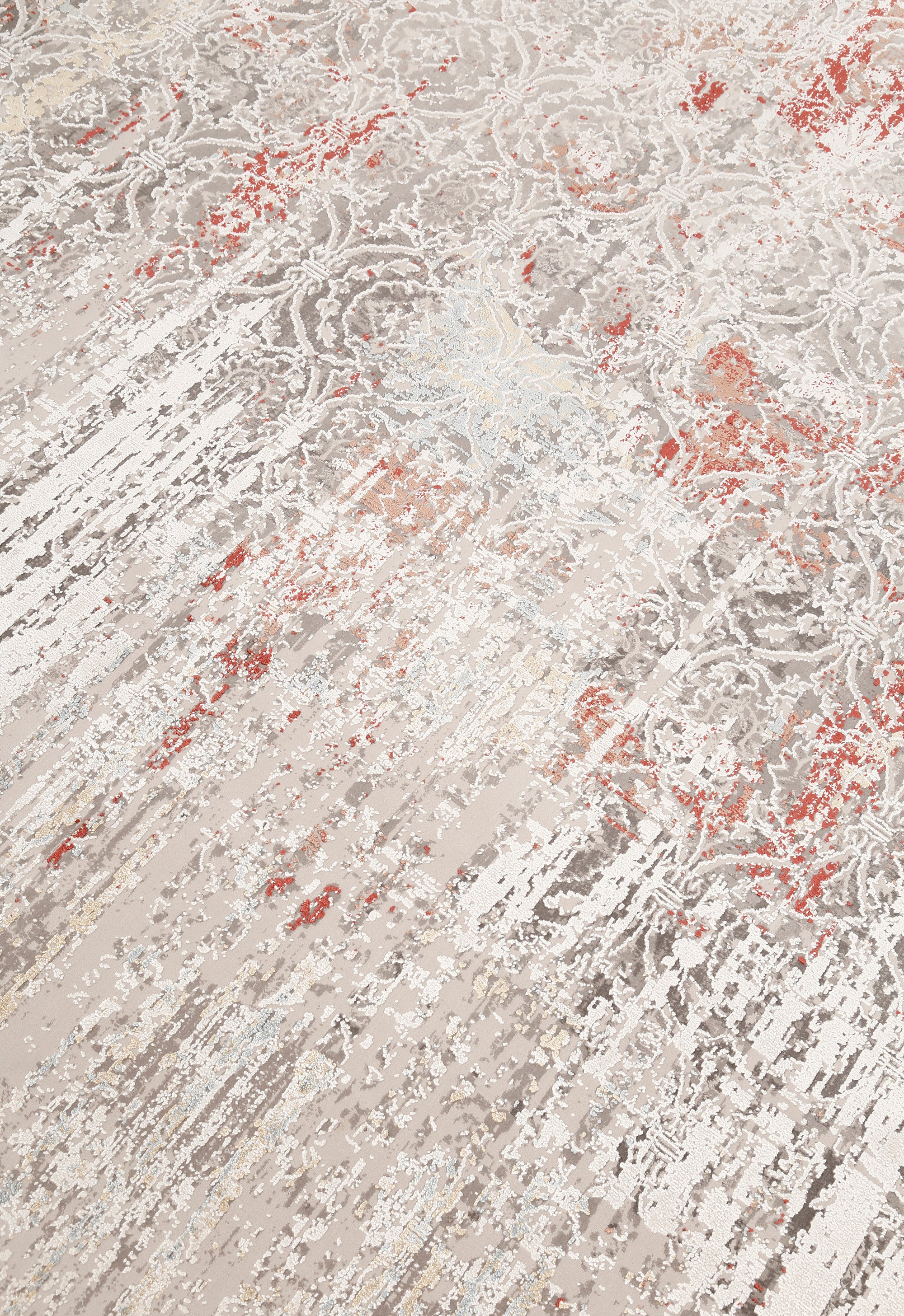 Ivory Ember Damask Rug