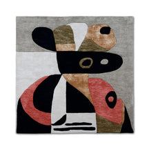 Abstract Cubist Faces Hand Tufted Wool Wall Rug