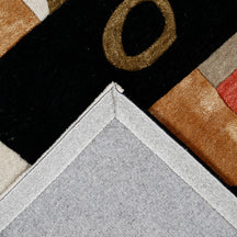 Abstract Cubist Faces Hand Tufted Wool Wall Rug
