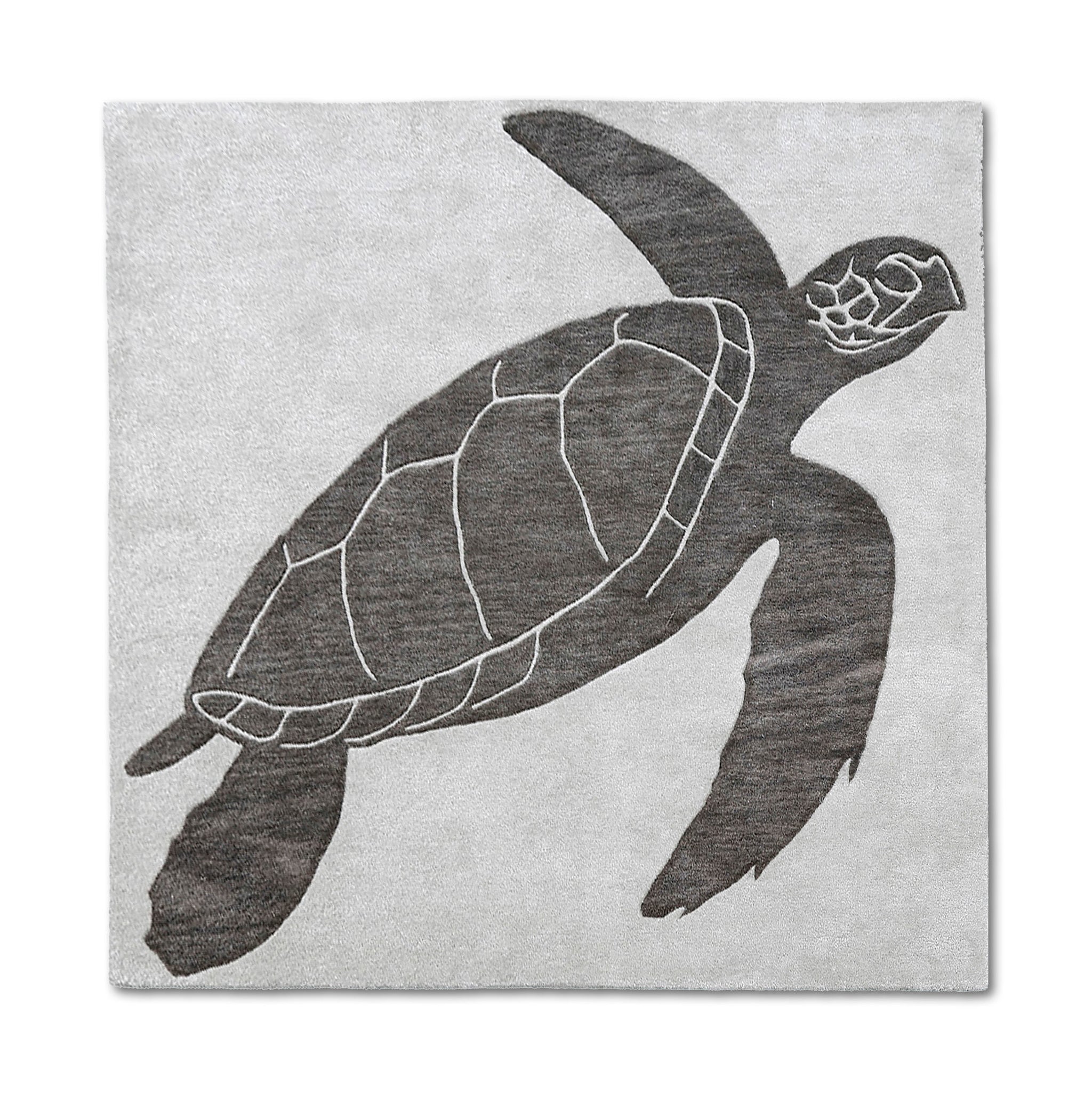 Sea Turtle Hand Tufted Wool Wall Rug