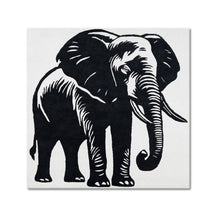 Black and White Elephant Hand Tufted Wool Wall Rug