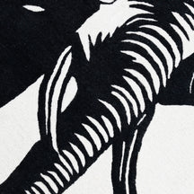 Black and White Elephant Hand Tufted Wool Wall Rug
