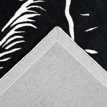 Black and White Elephant Hand Tufted Wool Wall Rug