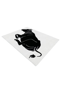 Black Cow  Rug