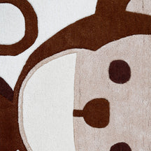 Cute Monkey Hand Tufted Wool & Viscose Wall Rug