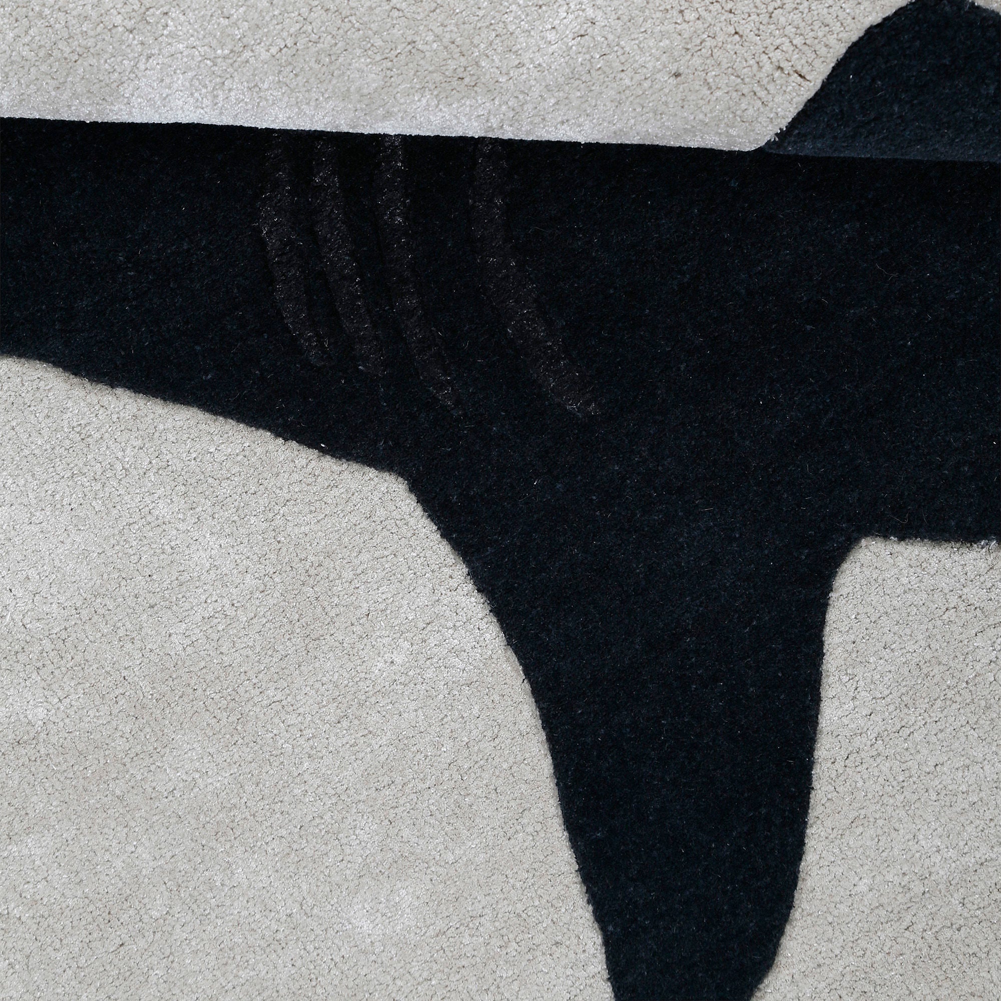 Black Shark Hand Tufted Wool Wall Rug